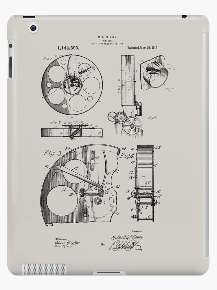 Movie Film Reel Camera Patent Prints 1915 iPad Case & Skin for Sale by  MadebyDesign