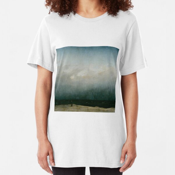 Caspar David Friedrich - Monk by the Sea Slim Fit T-Shirt