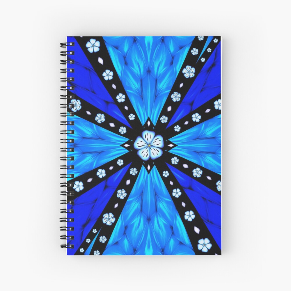 Onyx Beams of Flowers and Gems Spiral Notebook