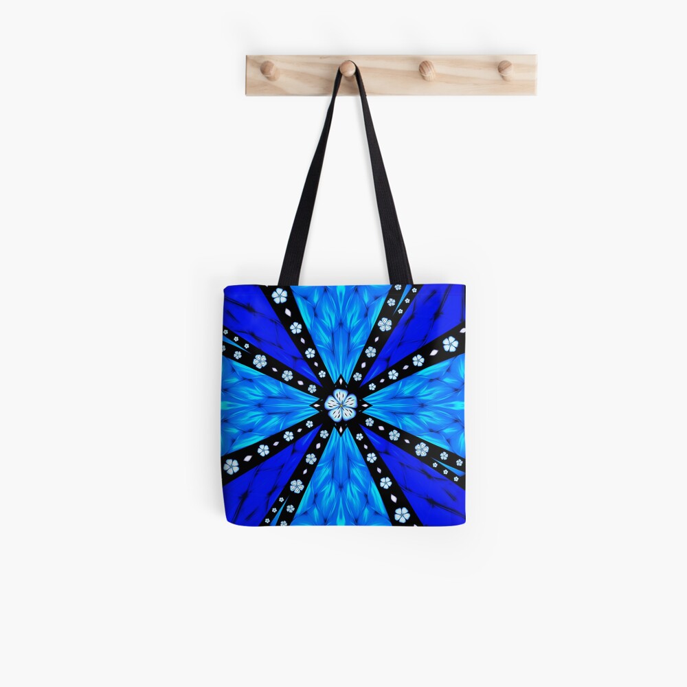 Onyx Beams of Flowers and Gems Tote Bag