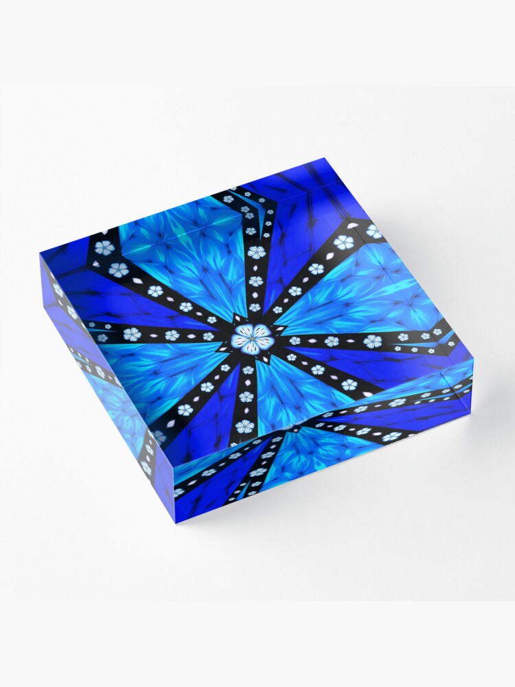 Alternate view of Onyx Beams of Flowers and Gems Acrylic Block