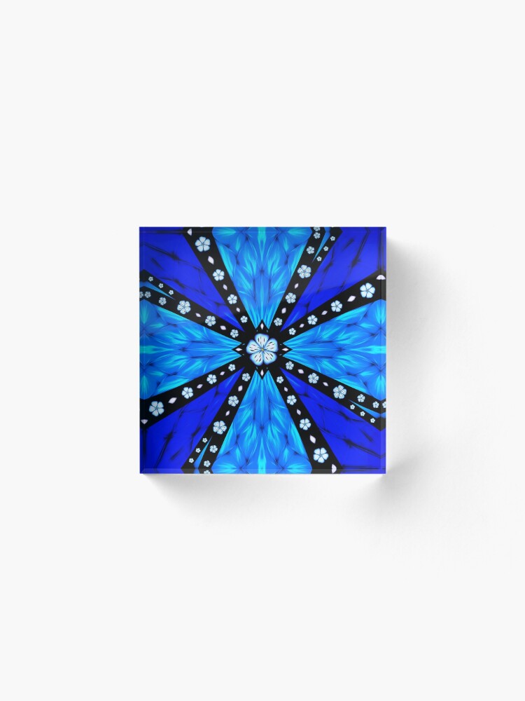 Alternate view of Onyx Beams of Flowers and Gems Acrylic Block