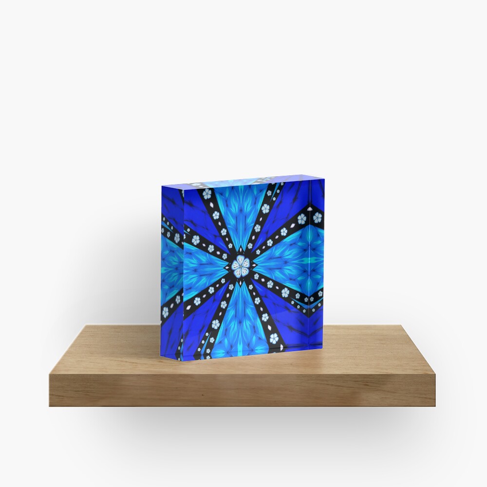 Onyx Beams of Flowers and Gems Acrylic Block