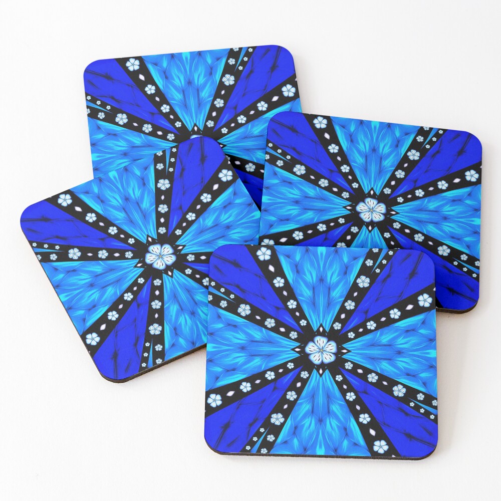 Onyx Beams of Flowers and Gems Coasters (Set of 4)