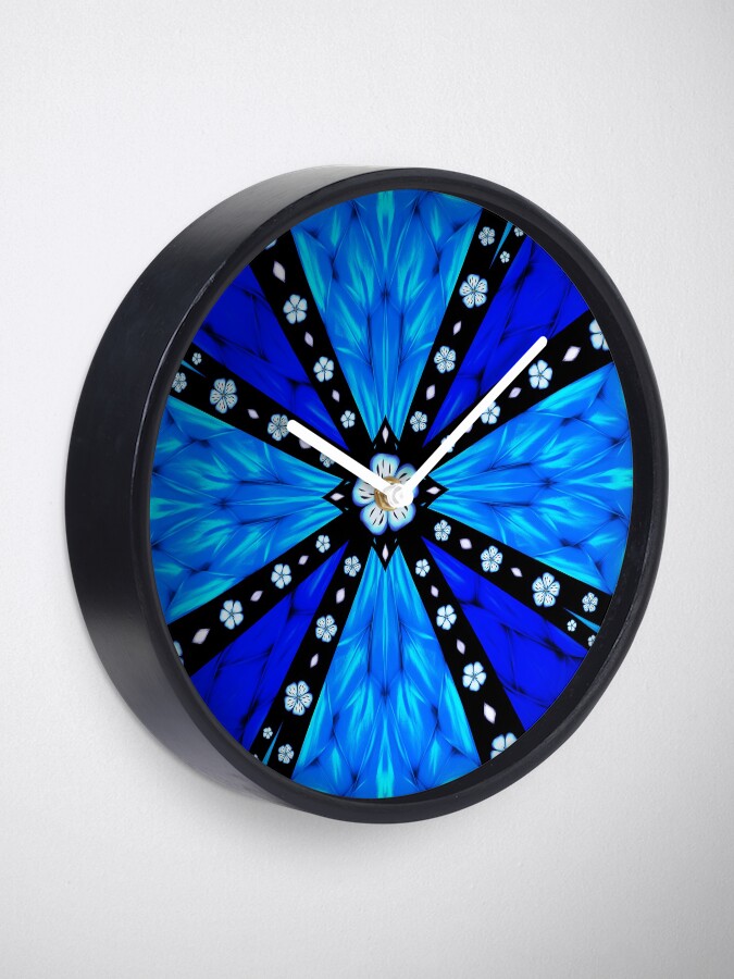 Alternate view of Onyx Beams of Flowers and Gems Clock