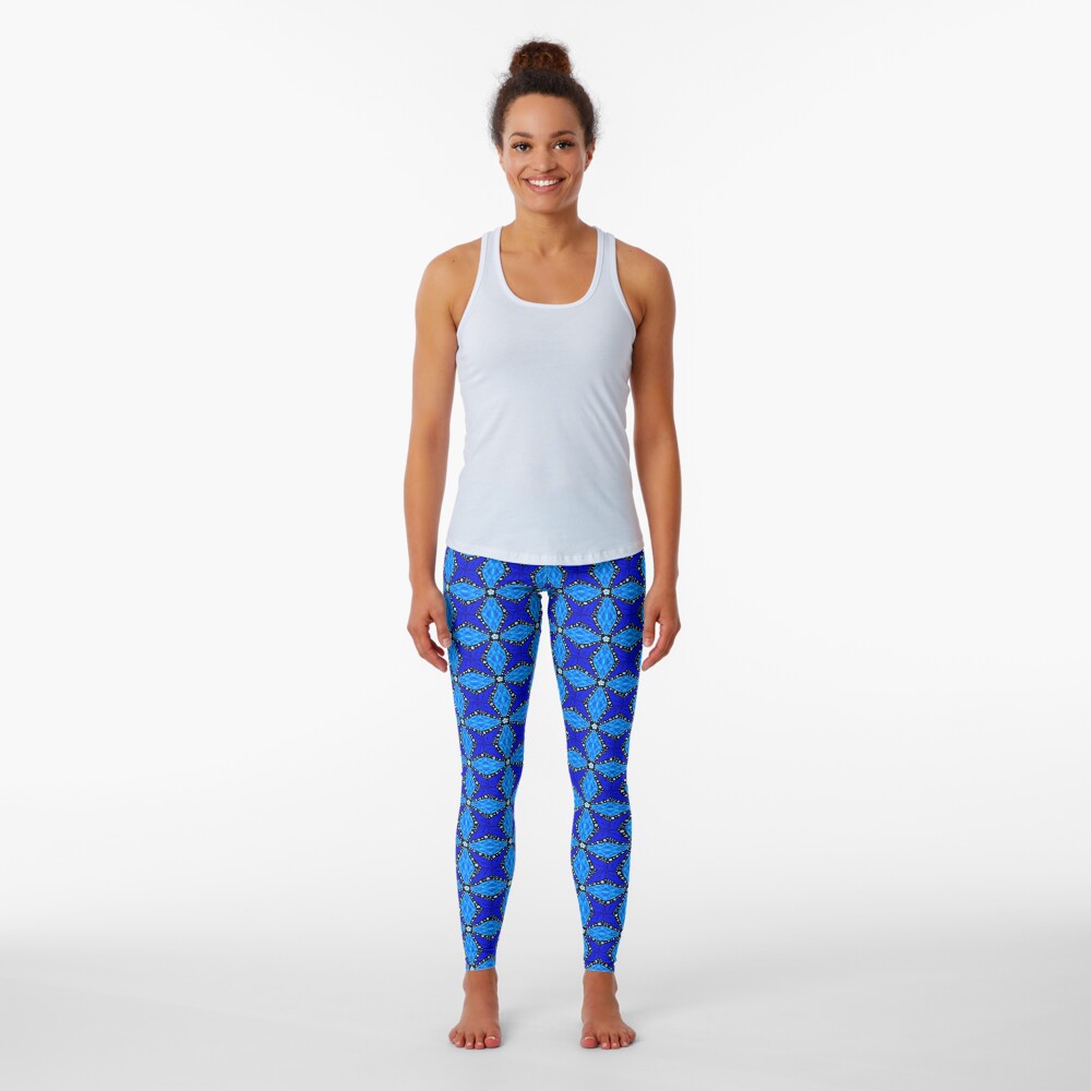 Onyx Beams of Flowers and Gems Leggings