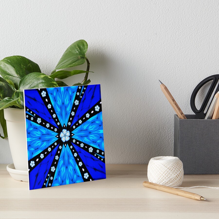 Onyx Beams of Flowers and Gems Art Board Print