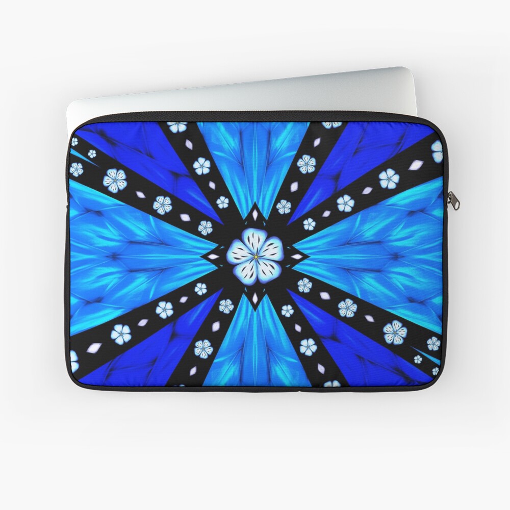 Onyx Beams of Flowers and Gems Laptop Sleeve