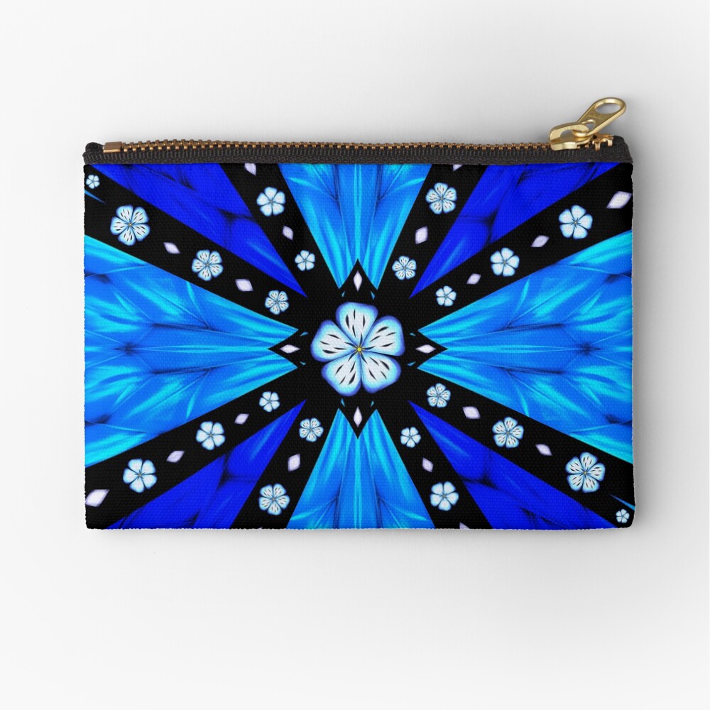 Onyx Beams of Flowers and Gems Zipper Pouch
