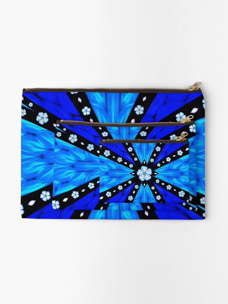 Alternate view of Onyx Beams of Flowers and Gems Zipper Pouch