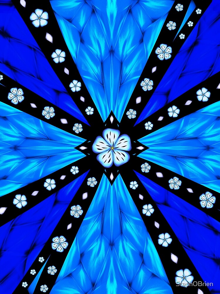 Onyx Beams of Flowers and Gems by StephOBrien
