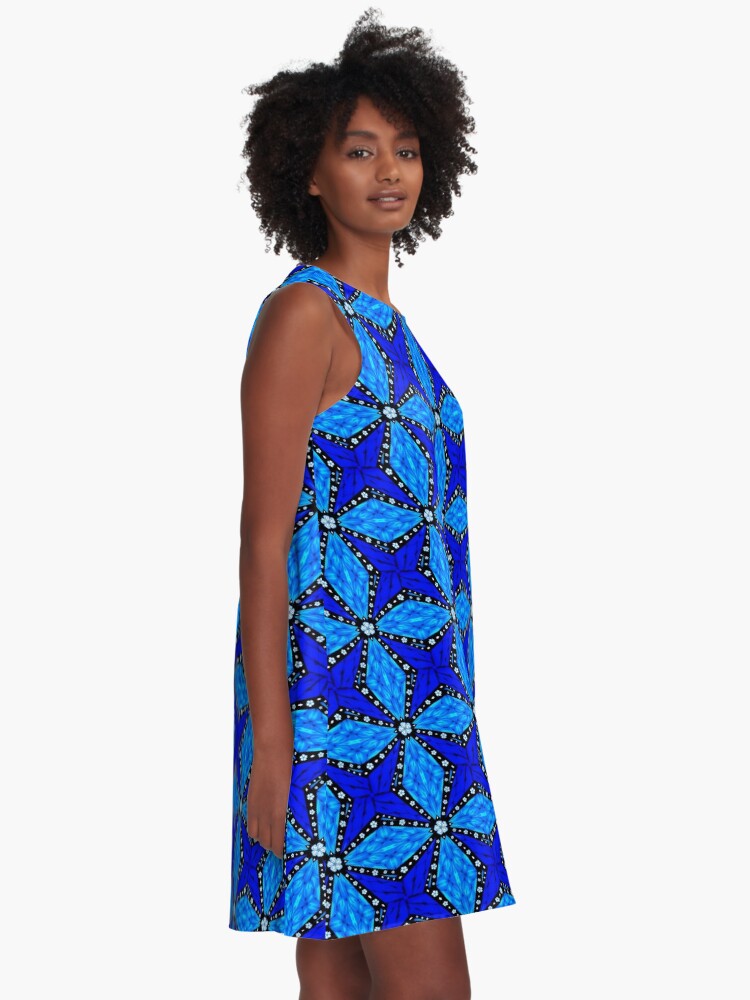 Alternate view of Onyx Beams of Flowers and Gems A-Line Dress