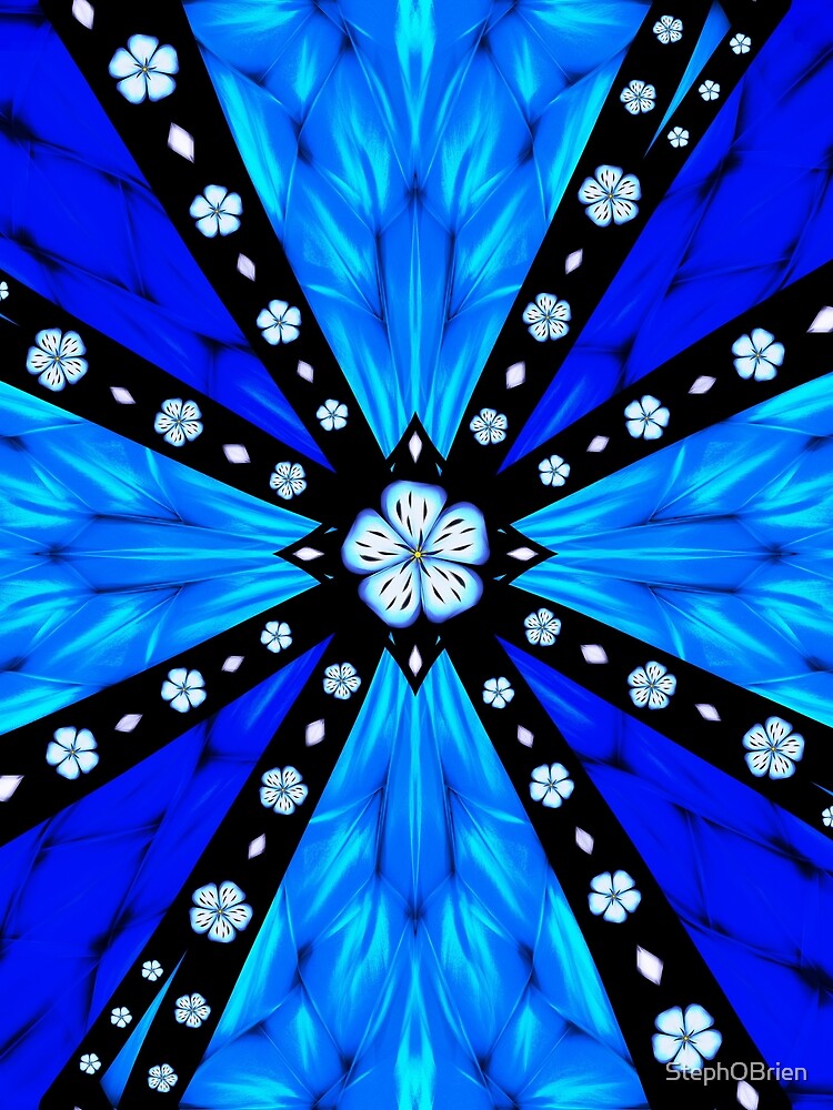 Onyx Beams of Flowers and Gems by StephOBrien