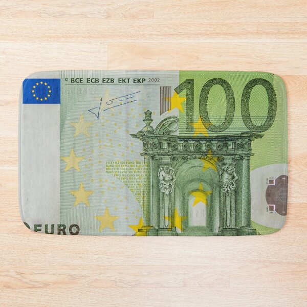 100 Euro Note for Good Luck Bath Mat