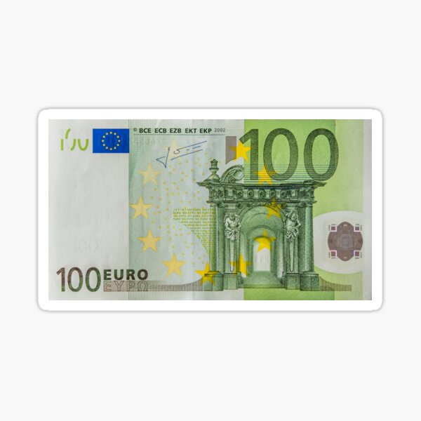 100 Euro Note for Good Luck Sticker