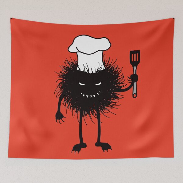 Item preview, Evil Chef Character Kinda Goth Funny Cooking Art designed and sold by Boriana Giormova.