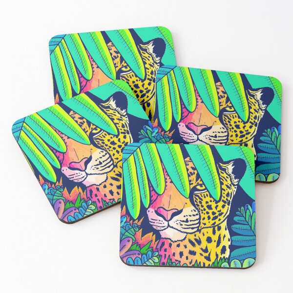 Jungle leopard Coasters (Set of 4)