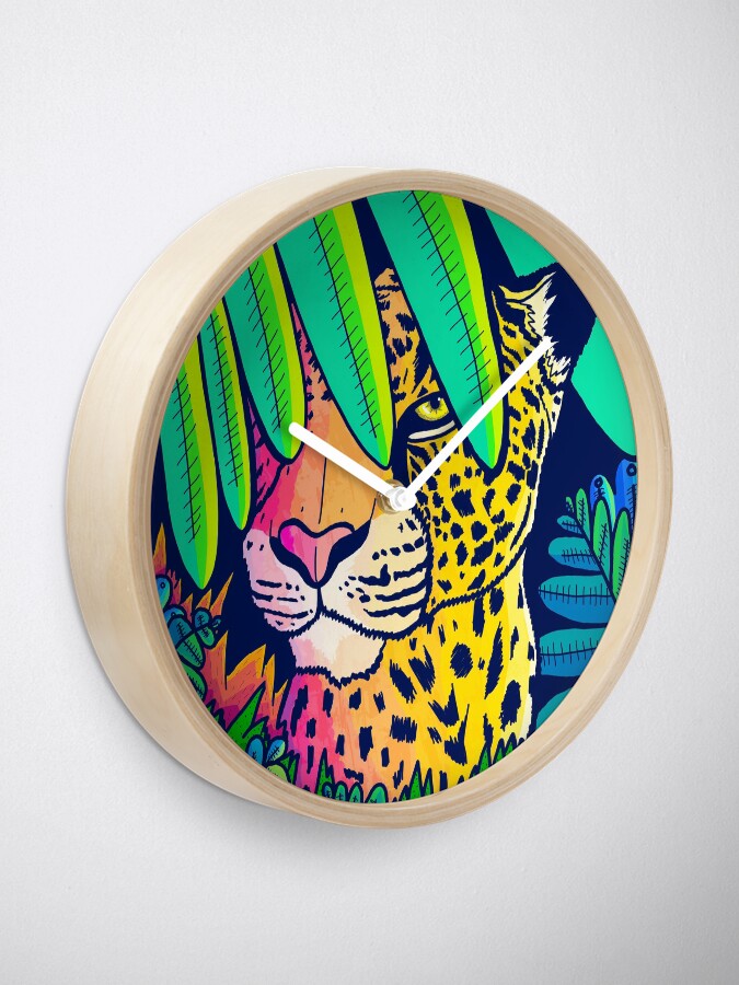 Alternate view of Jungle leopard Clock
