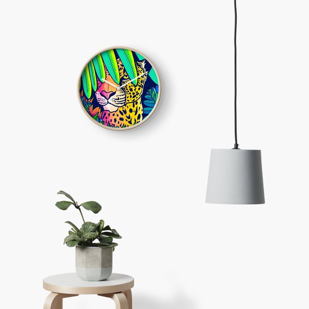 Jungle leopard Clock