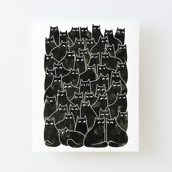 Suspicious Cats Canvas Mounted Print