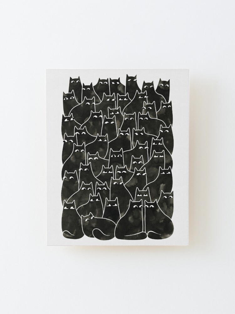 Alternate view of Suspicious Cats Mounted Print