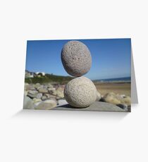 Langland Bay Pebble Balance Greeting Card