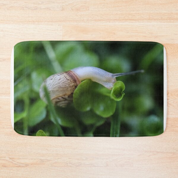 Item preview, Macro White-Сream Snail on a Green Floral Background designed and sold by r-silver.