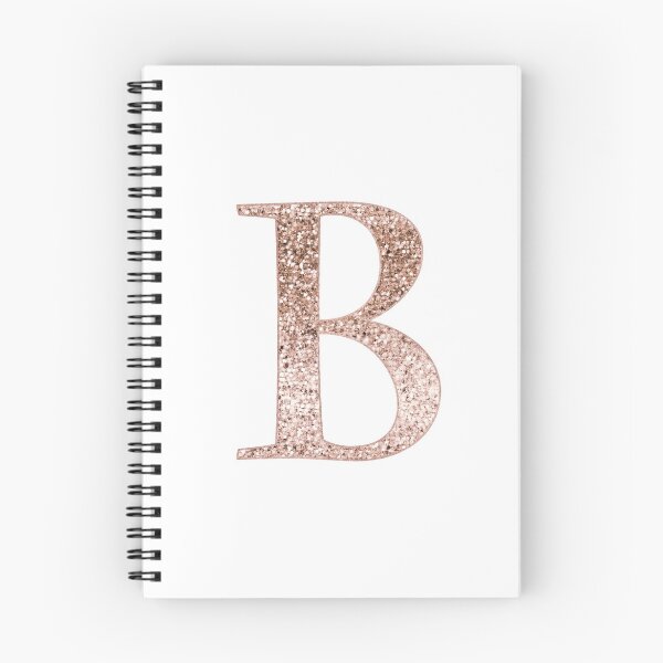 Item preview, B rose gold glitter monogram letter designed and sold by RoseAesthetic.