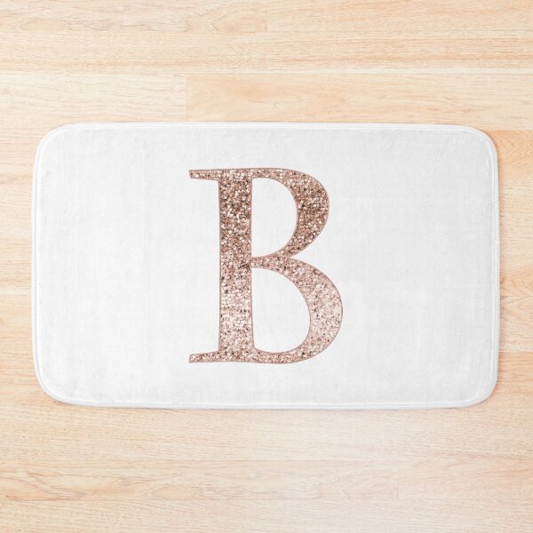 Item preview, B rose gold glitter monogram letter designed and sold by RoseAesthetic.