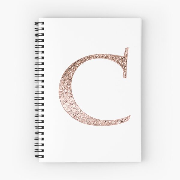 Item preview, C rose gold glitter monogram letter designed and sold by RoseAesthetic.