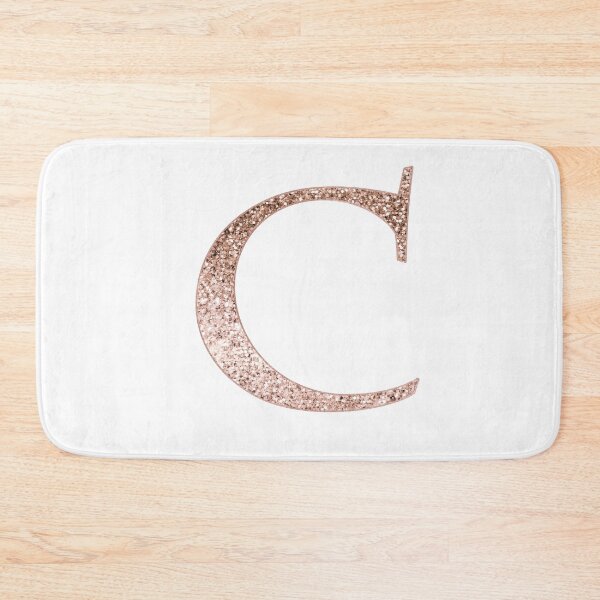 Item preview, C rose gold glitter monogram letter designed and sold by RoseAesthetic.