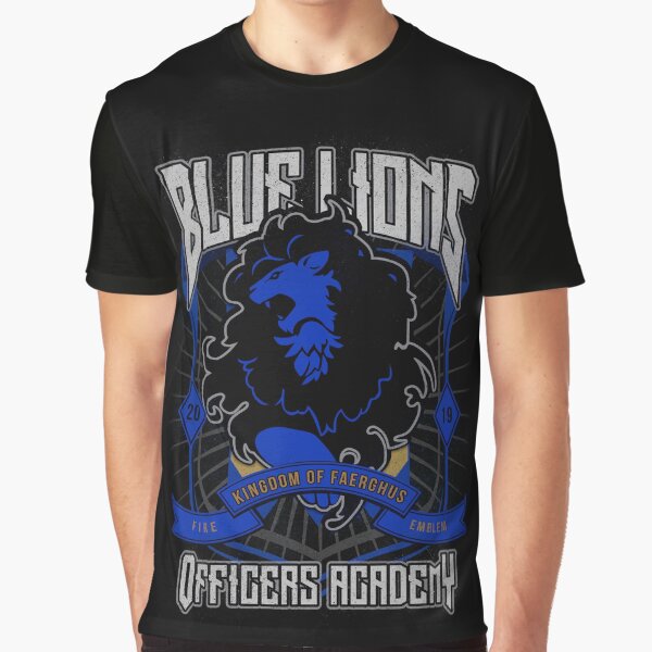 Blue Lions Crest Graphic T-Shirt