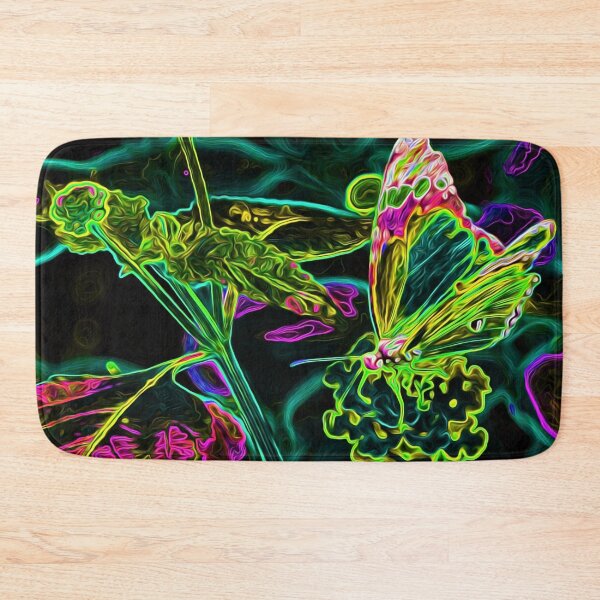 Item preview, Multicolour butterfly on plant - neon #1 designed and sold by Olympia Ellinas.