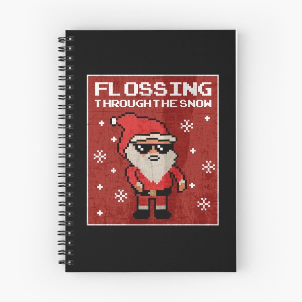 Item preview, Santa Flossing through the Snow gamer geek old school pixel style gift  designed and sold by alenaz.