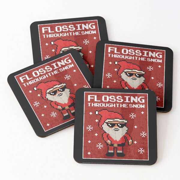 Item preview, Santa Flossing through the Snow gamer geek old school pixel style gift  designed and sold by alenaz.