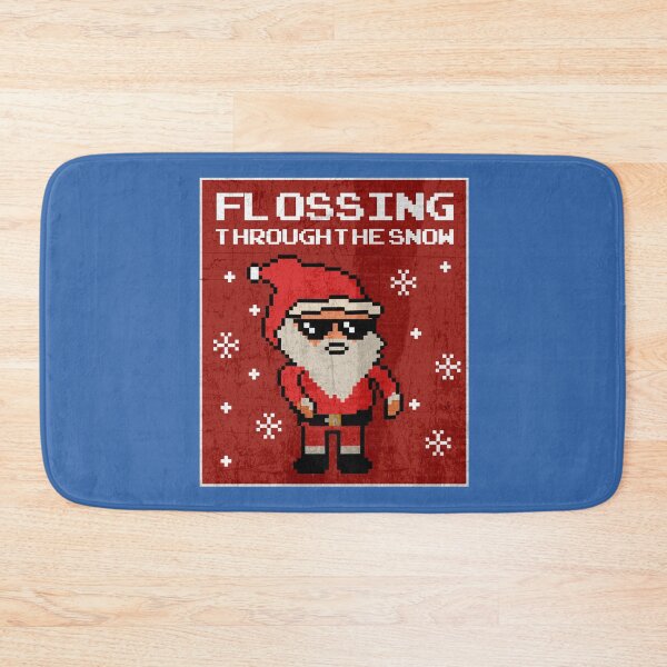 Item preview, Santa Flossing through the Snow gamer geek old school pixel style gift  designed and sold by alenaz.