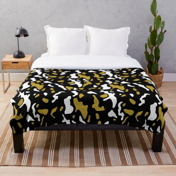Aperçu de l'œuvre Motif abstrait moutarde, noir et blanc créée et vendue par illidesign.