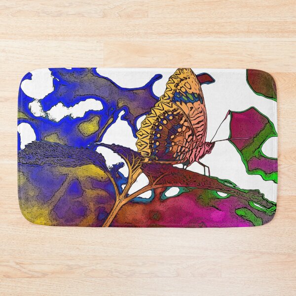Item preview, Picturesque butterfly on a leaf - rainbow version designed and sold by Olympia Ellinas.