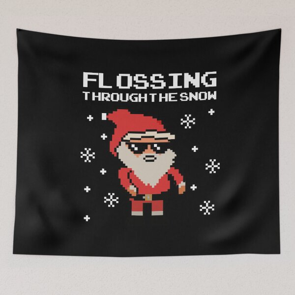 Item preview, Flossing through the Snow Cool Pixel gamer Santa funny gaming old school design  designed and sold by alenaz.