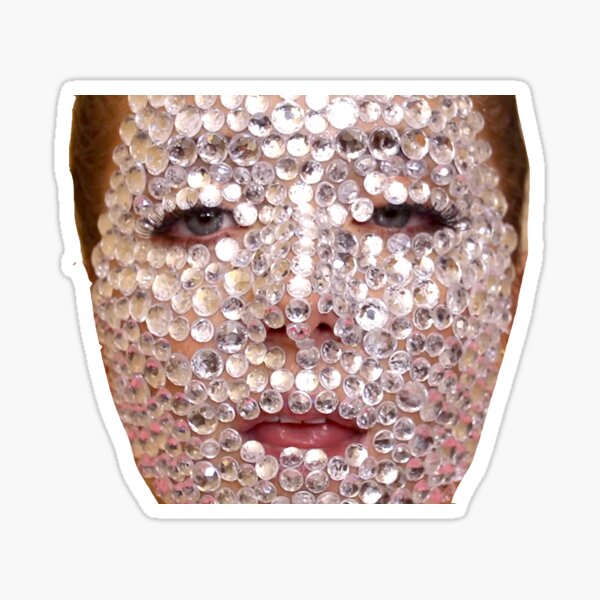 A Full Face Of Rhinestones Sticker for Sale by PizzaHorse
