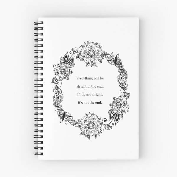 Item preview, Henna Circle Quote - Everything will be alright designed and sold by Madeline Margaret.
