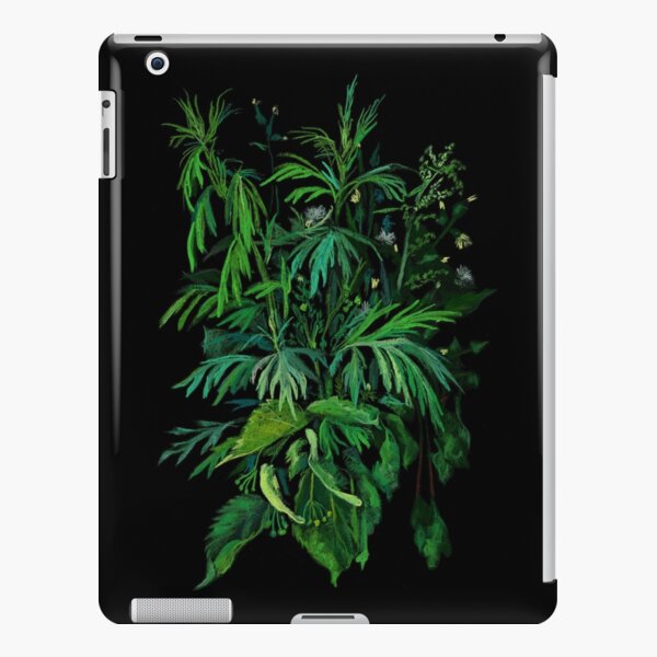 Green and Black, Summer Greenery, Colorful Floral iPad Snap Case