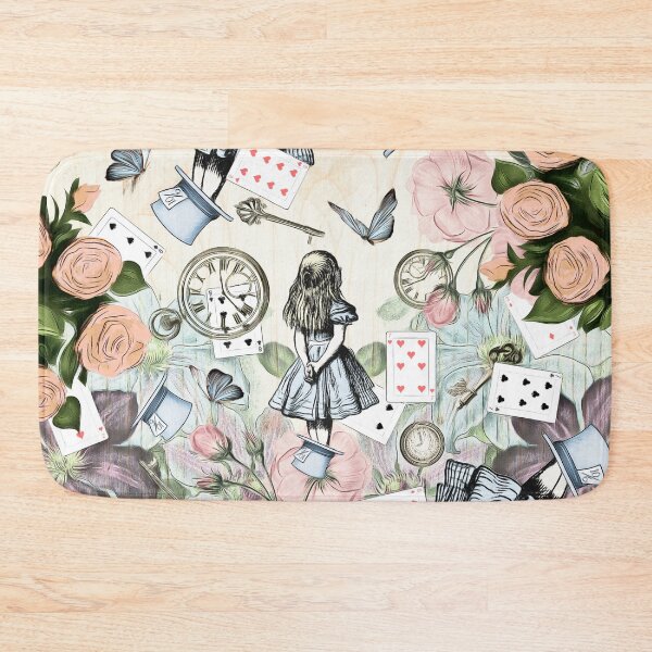 Alice In Wonderland Collage Bath Mat