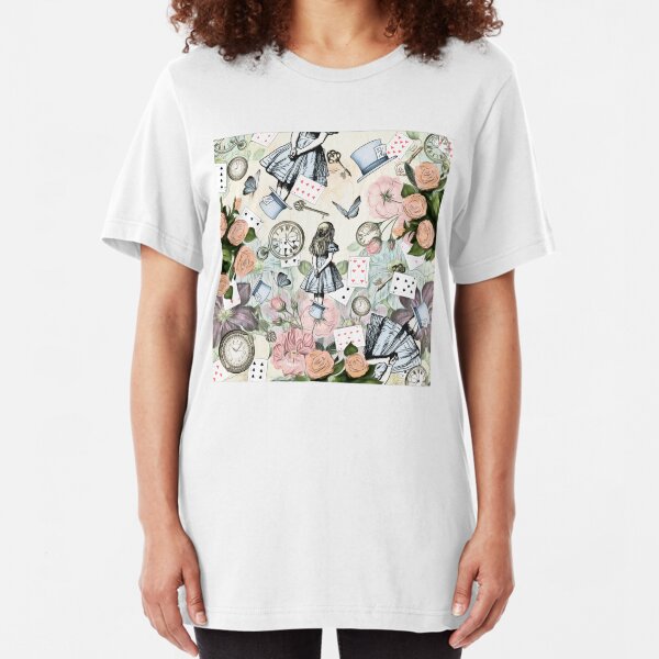 Alice In Wonderland Collage Slim Fit T-Shirt