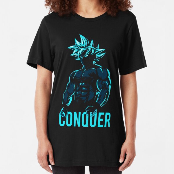 CONQUER - Goku Super Saiyan God Blue Slim Fit T-Shirt