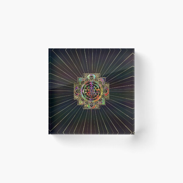 Item preview, Colorful Gold framed Sri Yantra Sri Chakra  designed and sold by k9printart.