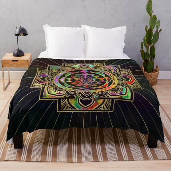 Item preview, Colorful Gold framed Sri Yantra Sri Chakra  designed and sold by k9printart.