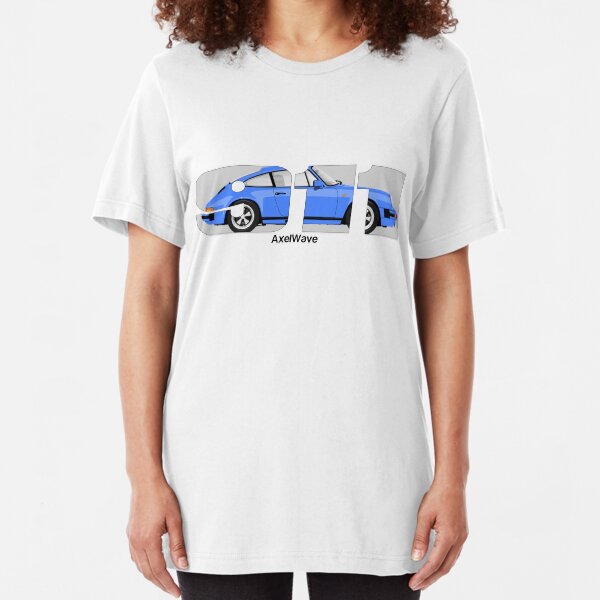 Blue letter T-shirt ajusté