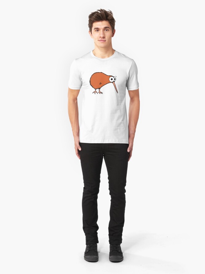 Alternate view of Cutie Kiwi (clock includes Maori numbers) Slim Fit T-Shirt
