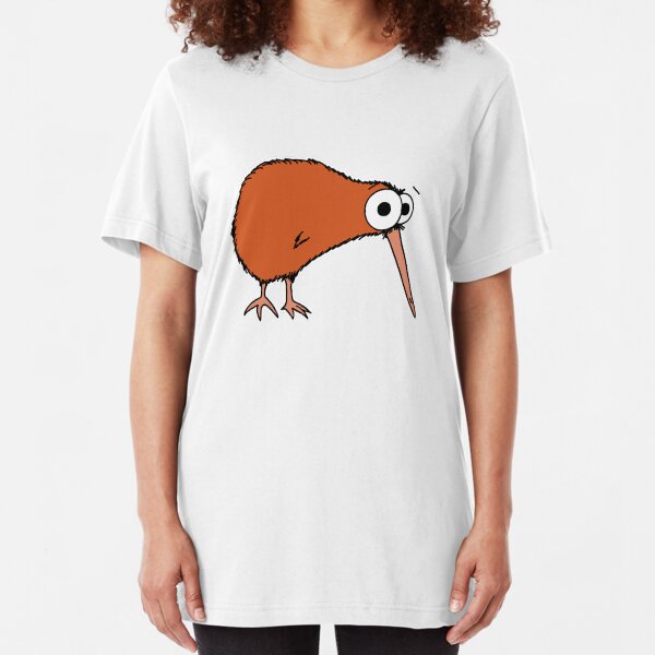 Cutie Kiwi (clock includes Maori numbers) Slim Fit T-Shirt